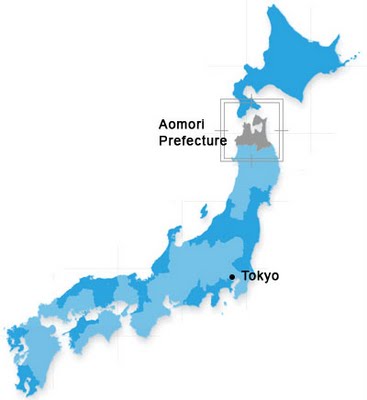 Map of Aomori, Japan